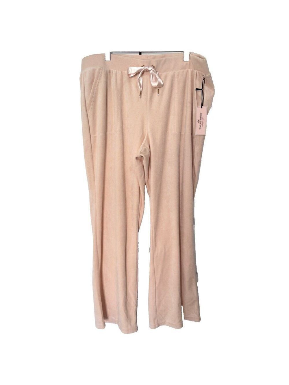 NWT Juicy Couture Velour Boot Leg Pants Short Womens Sz XLP Scallop Pink